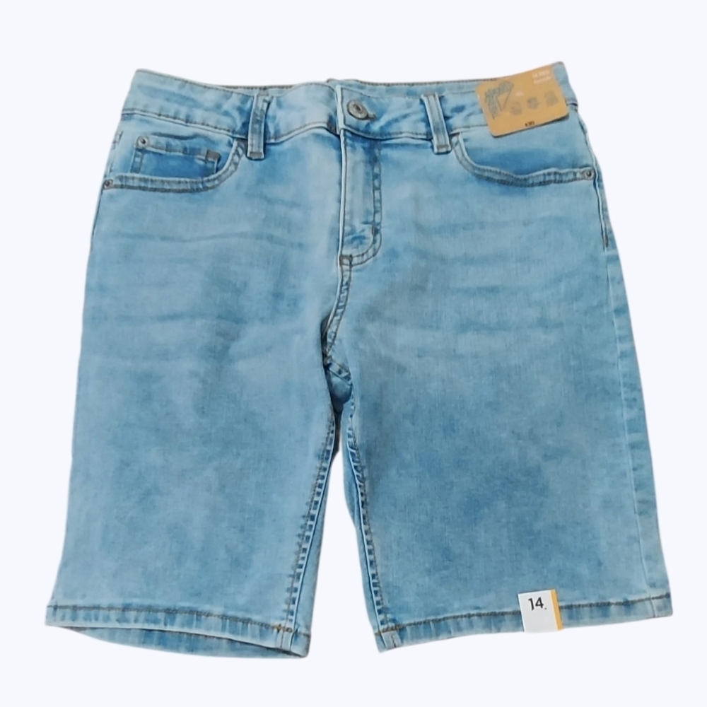 NWT thereabouts Clean Light Wash Kids' Bermuda Jean Shorts - Size 14